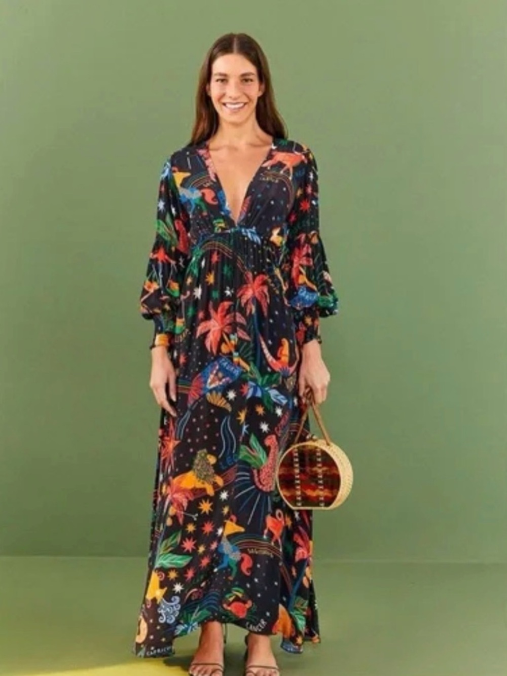 Farm Rio zodiac maxi dress size Large